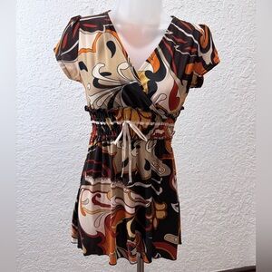 Colorful Abstract Print Dress